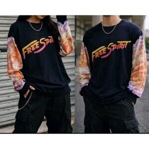 Khalid Free Spirit Music Soul Band Tee Navy Blue T-Shirt Long Sleeve Top Medium